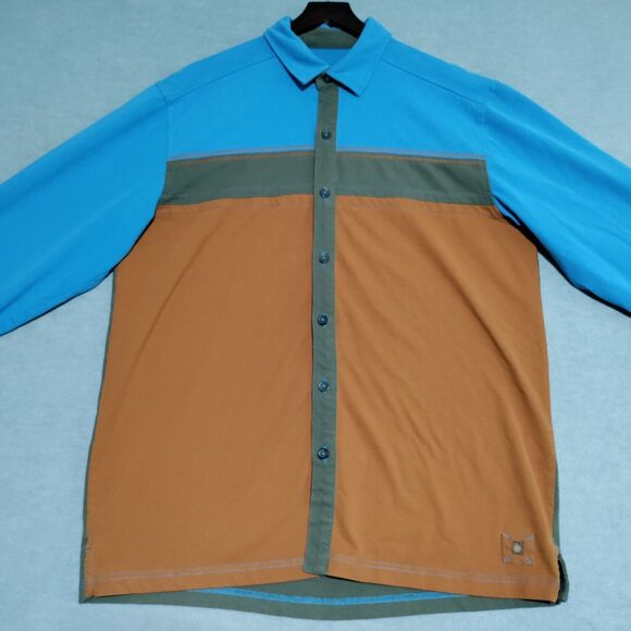 Territory Ahead Shirt Mens Large L/S Button Up Color Block Western Soft Comfort - Picture 4 of 16